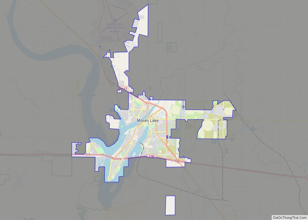 Map of Moses Lake city