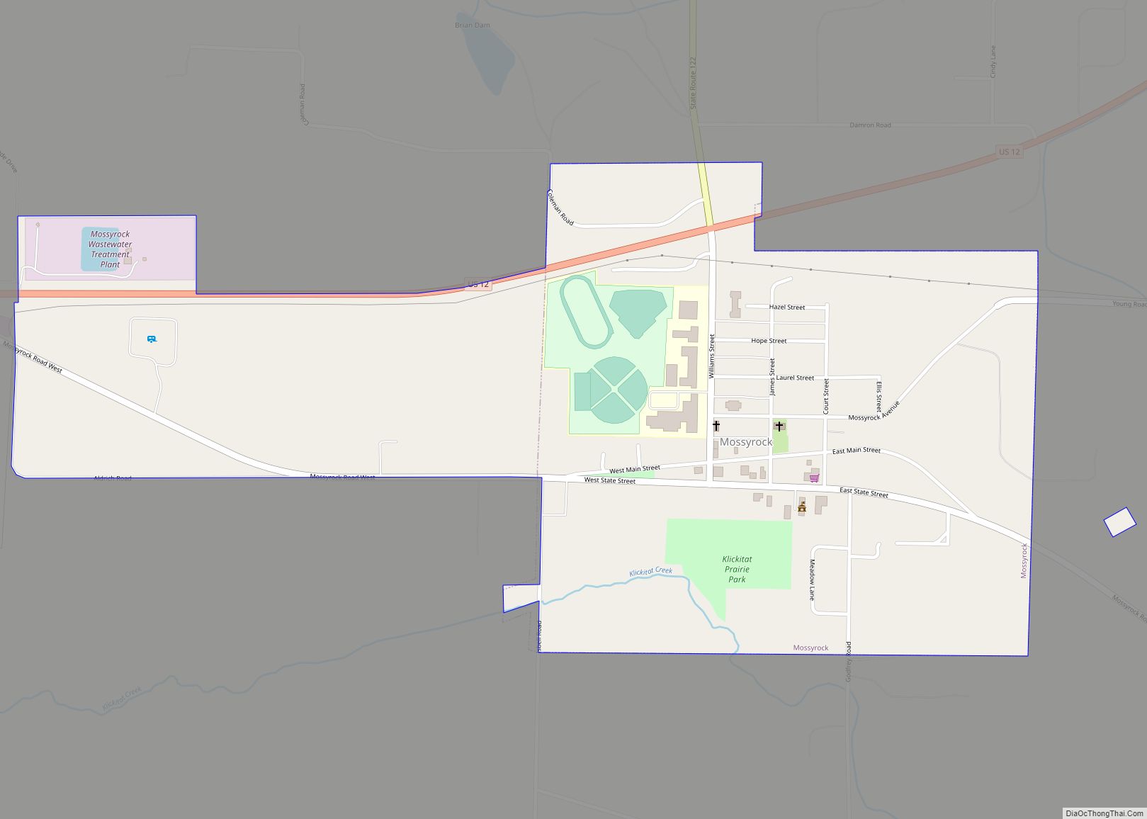 Map of Mossyrock city