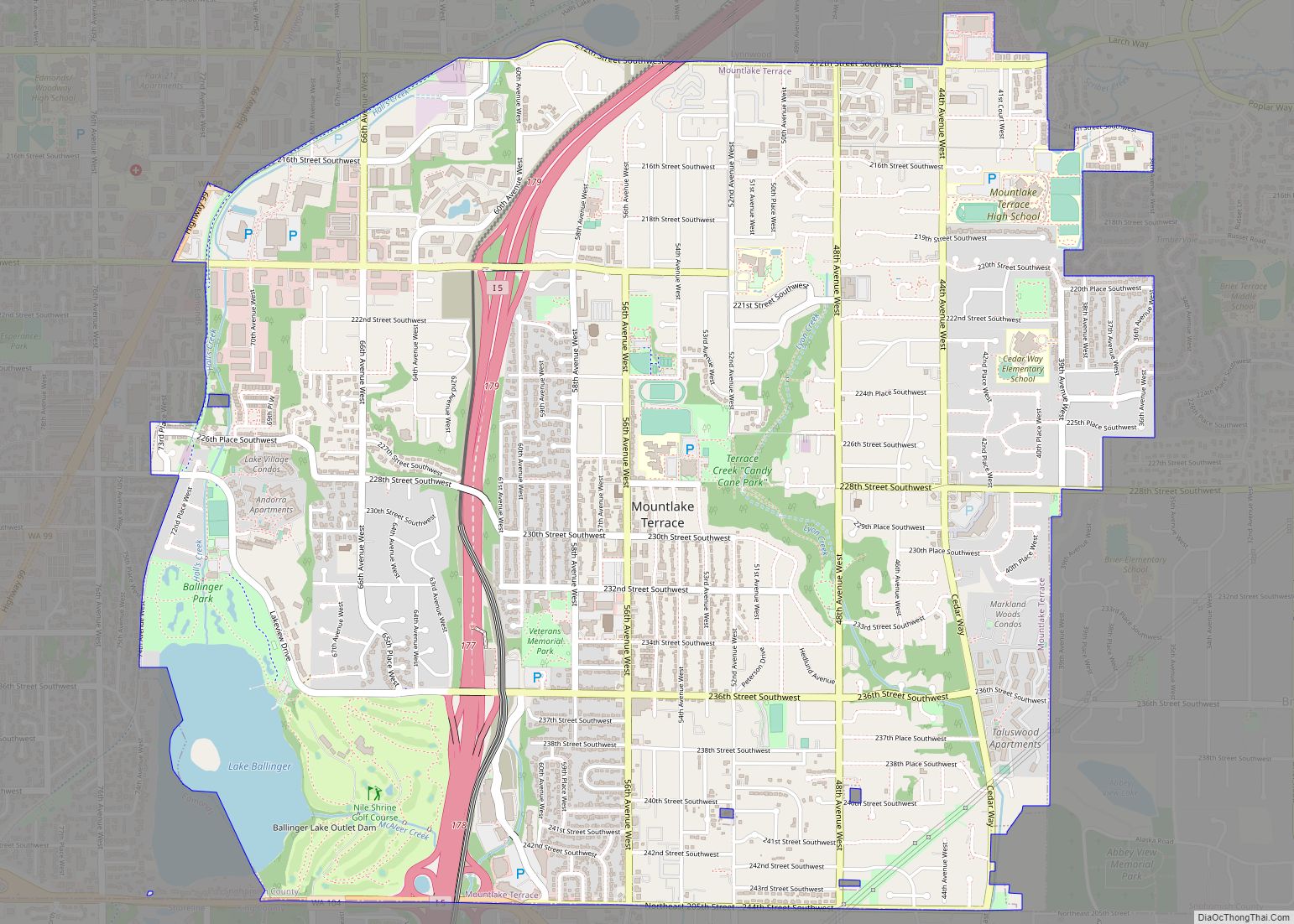Map of Mountlake Terrace city