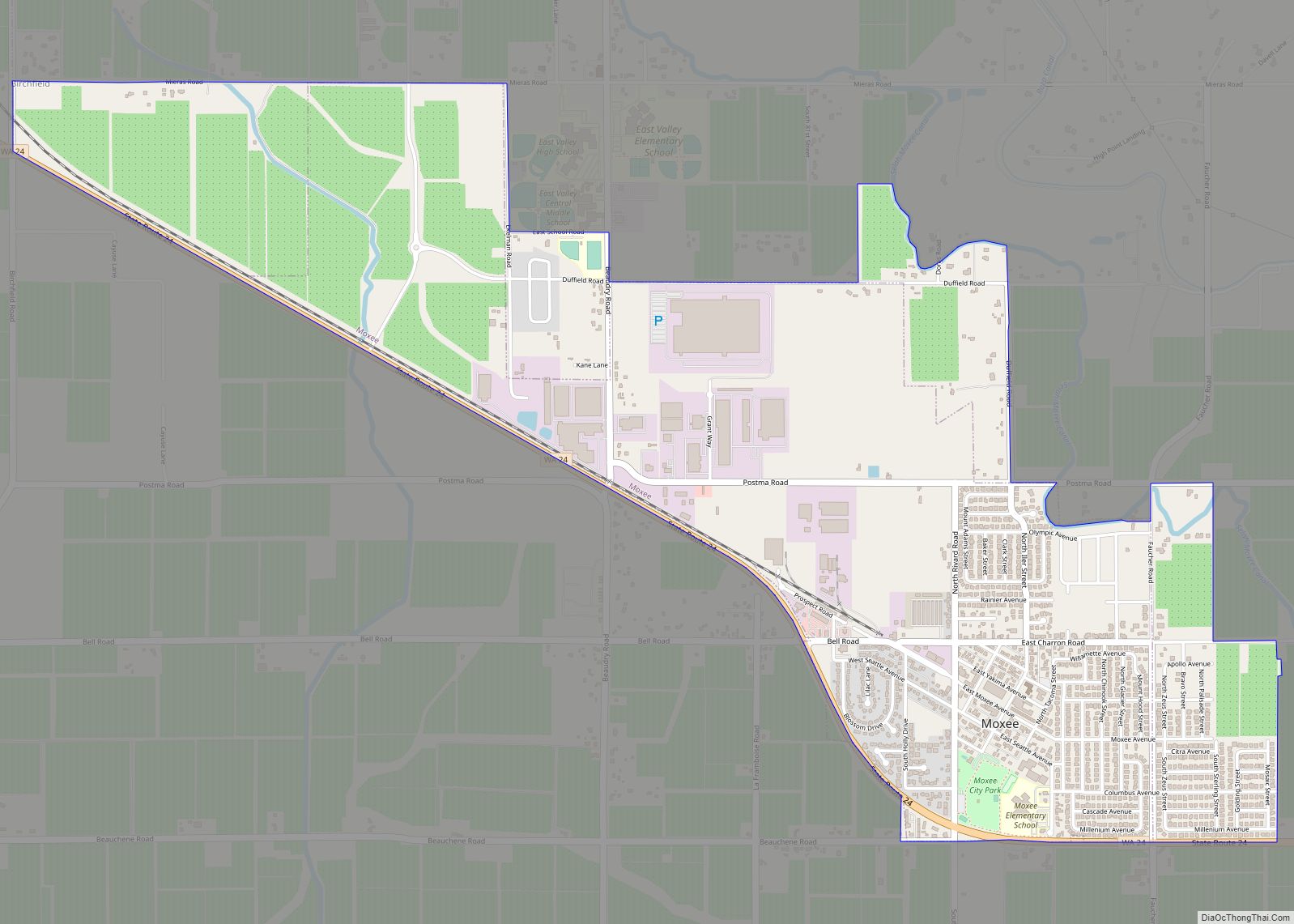 Map of Moxee city