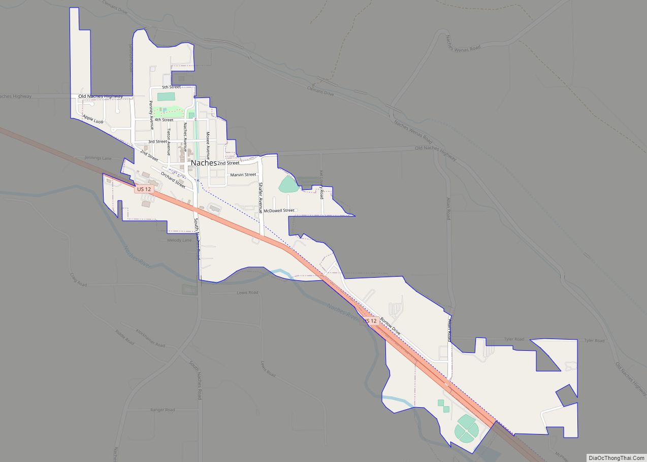 Map of Naches town