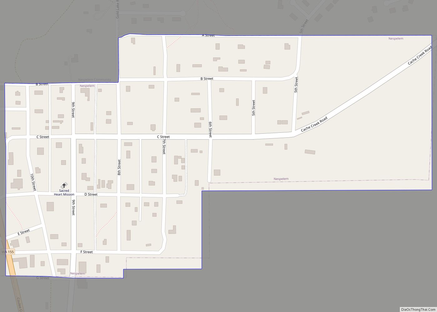 Map of Nespelem town