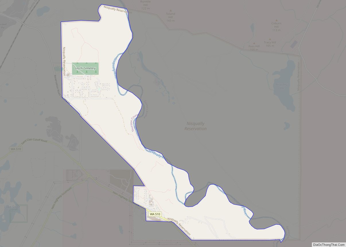 Map of Nisqually Indian Community CDP