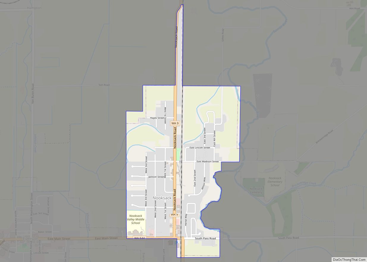 Map of Nooksack city