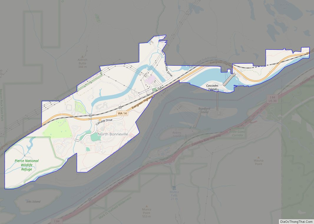 Map of North Bonneville city
