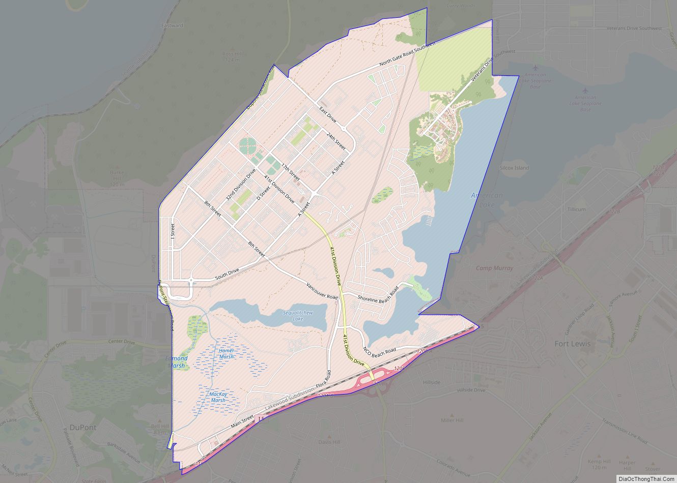 Map of North Fort Lewis CDP