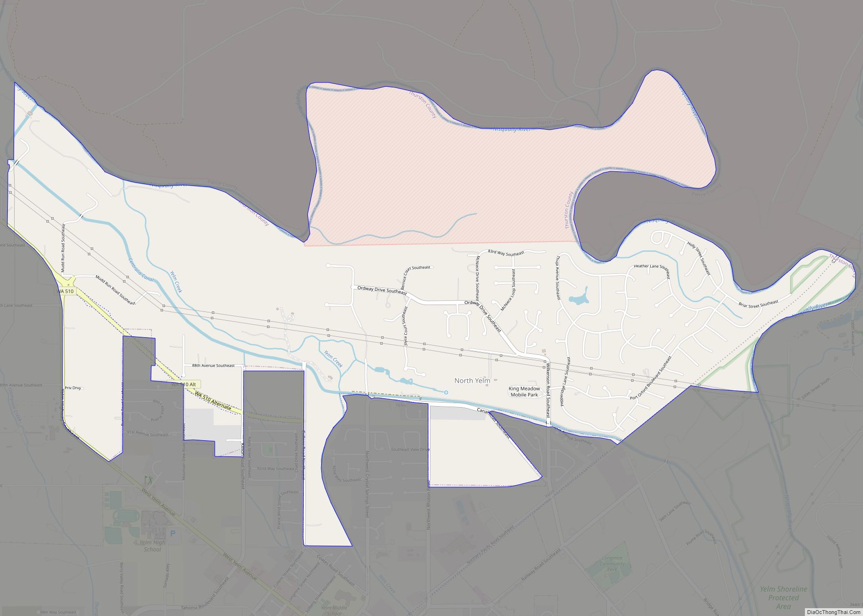 Map of North Yelm CDP
