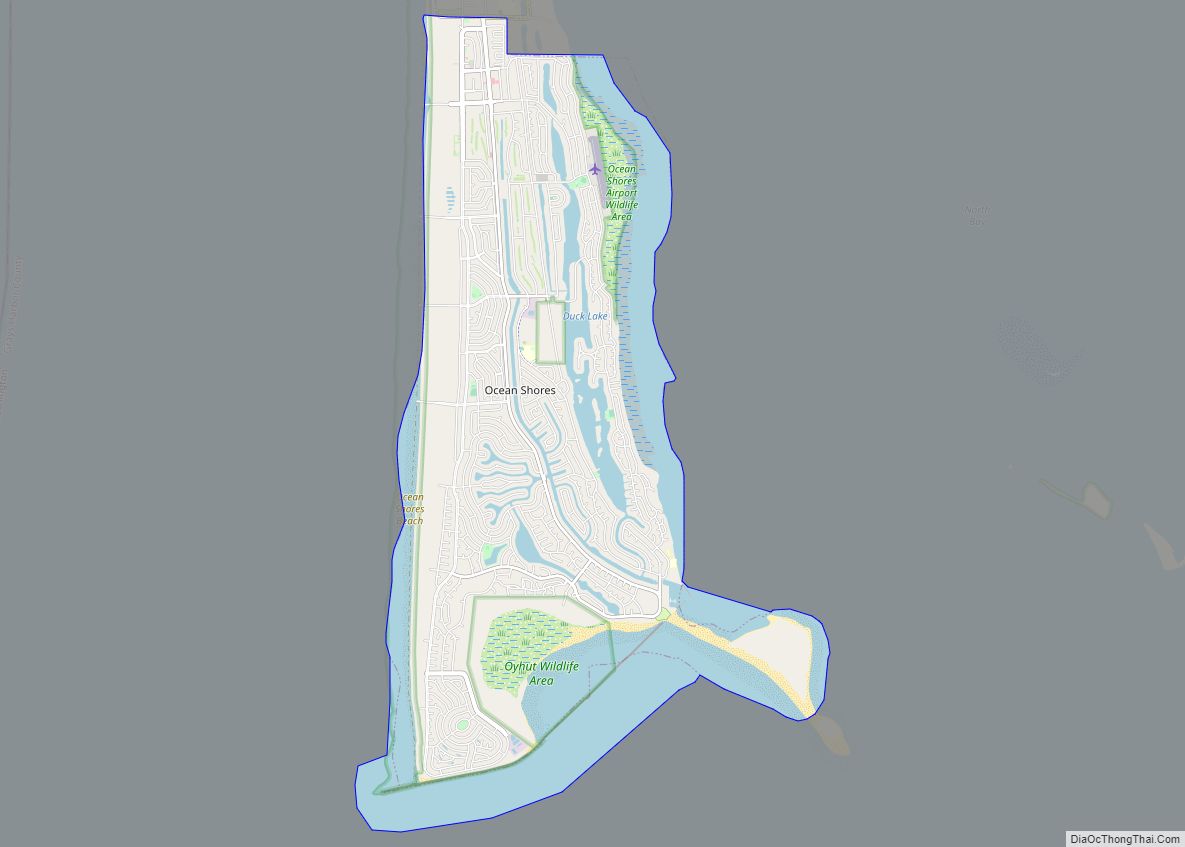 Map of Ocean Shores city