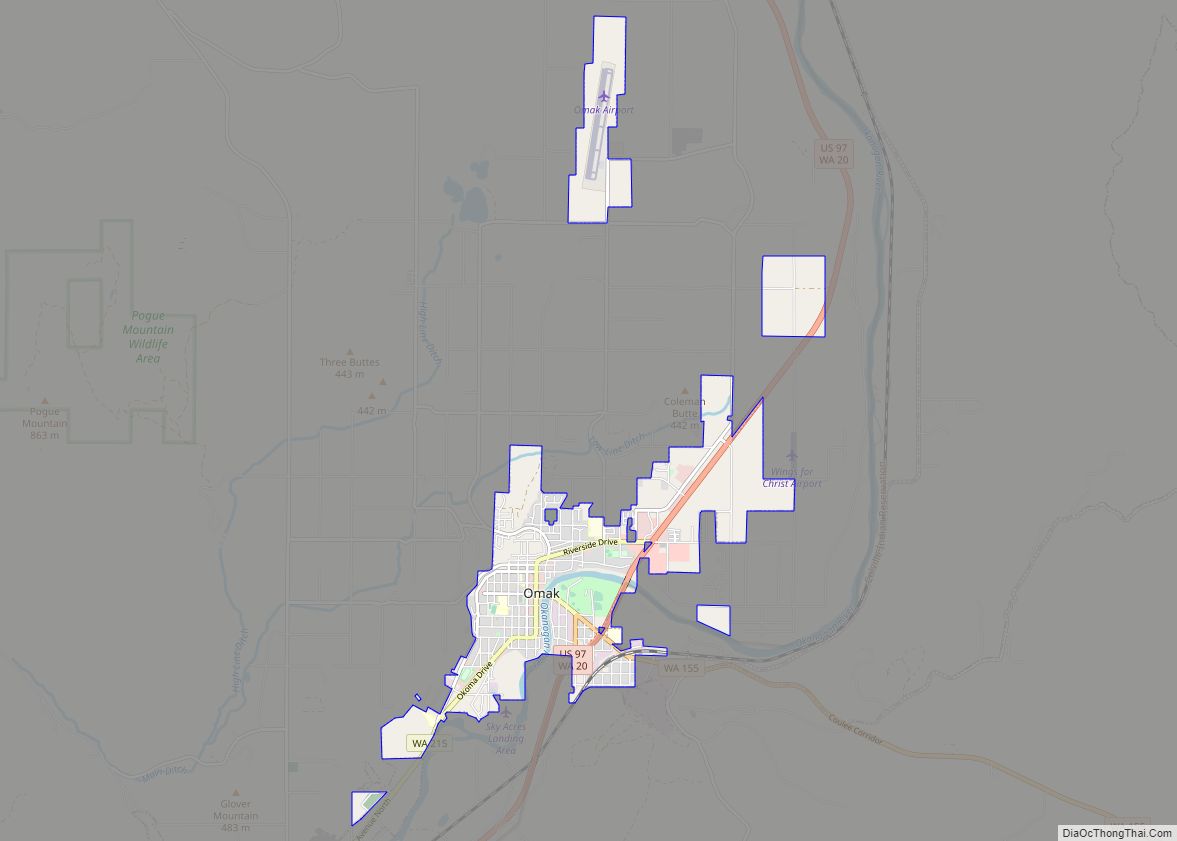 Map of Omak city