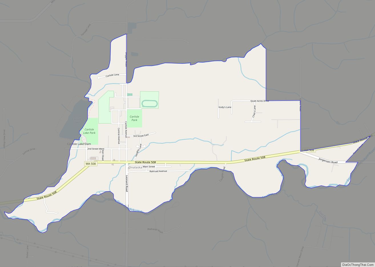 Map of Onalaska CDP, Washington