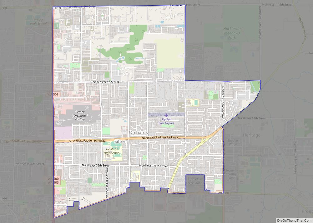 Map of Orchards CDP