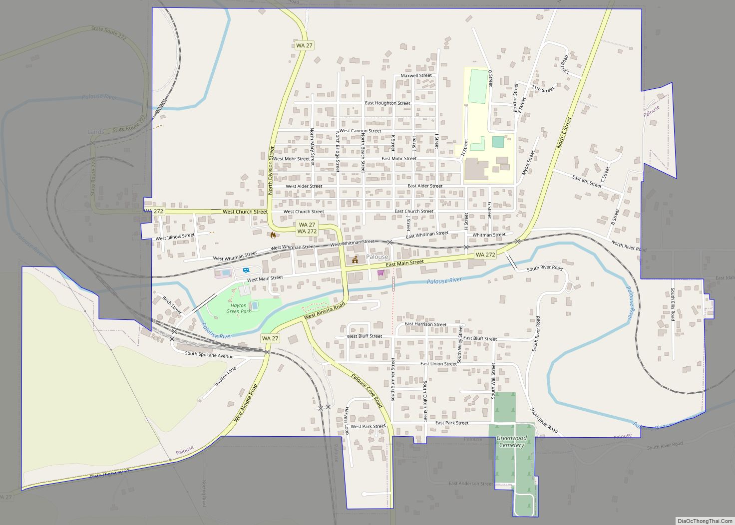 Map of Palouse city
