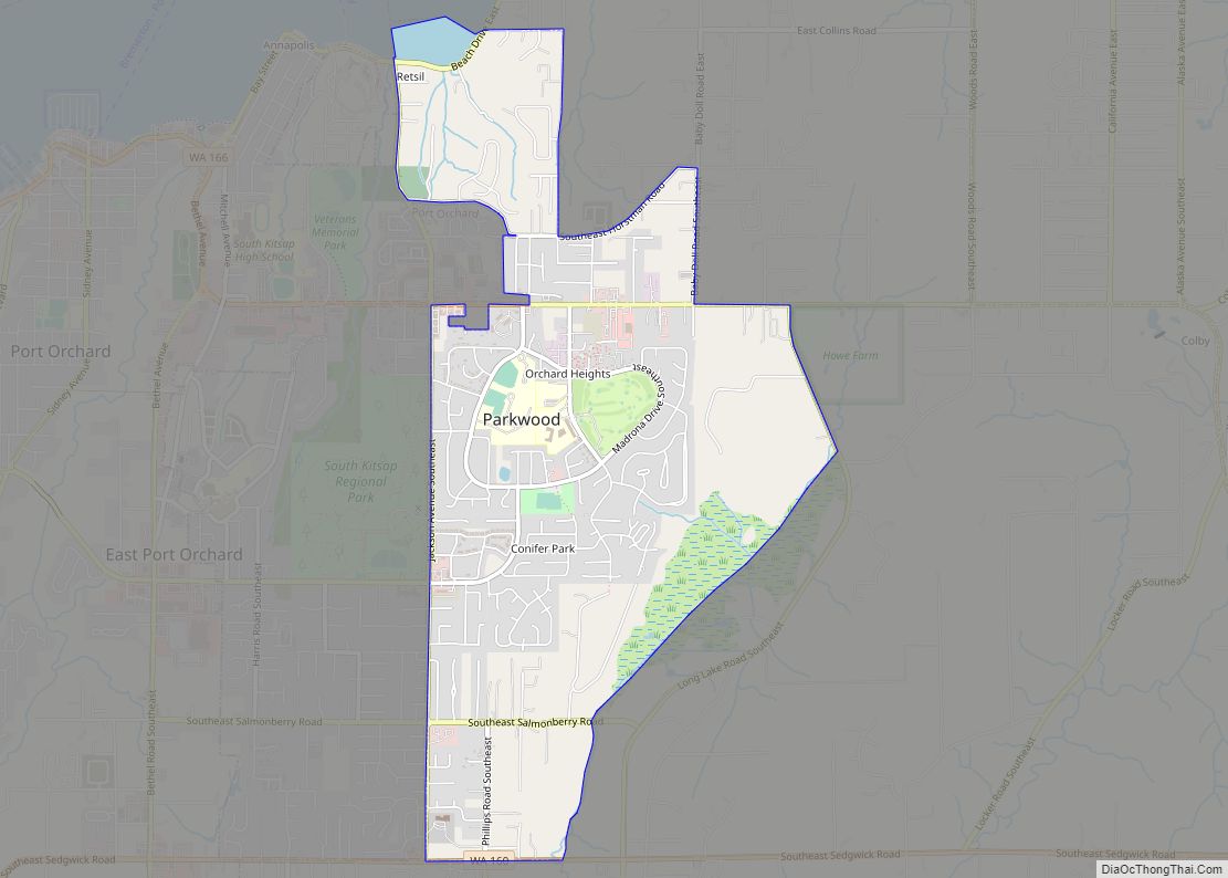 Map of Parkwood CDP, Washington