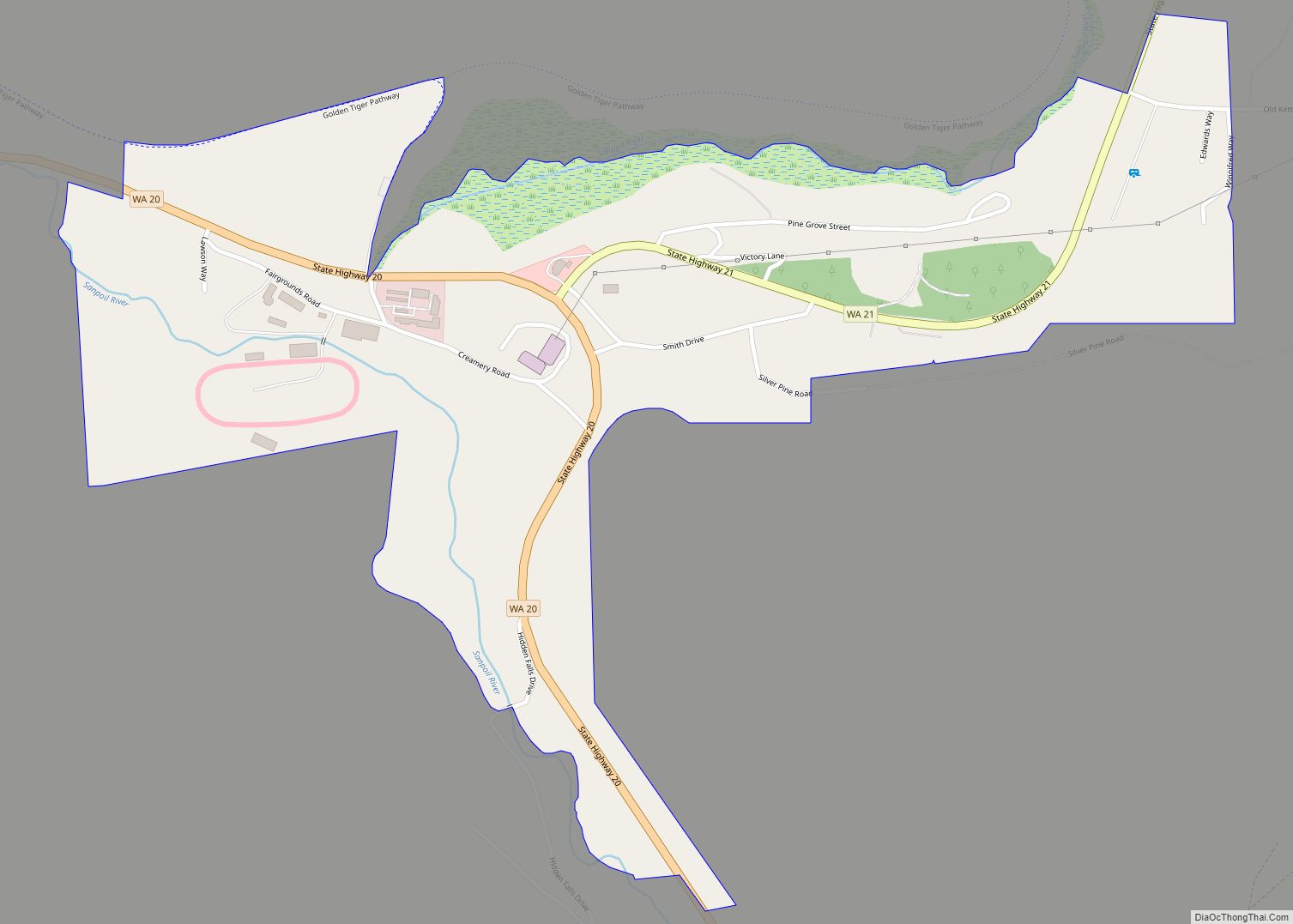 Map of Pine Grove CDP, Washington