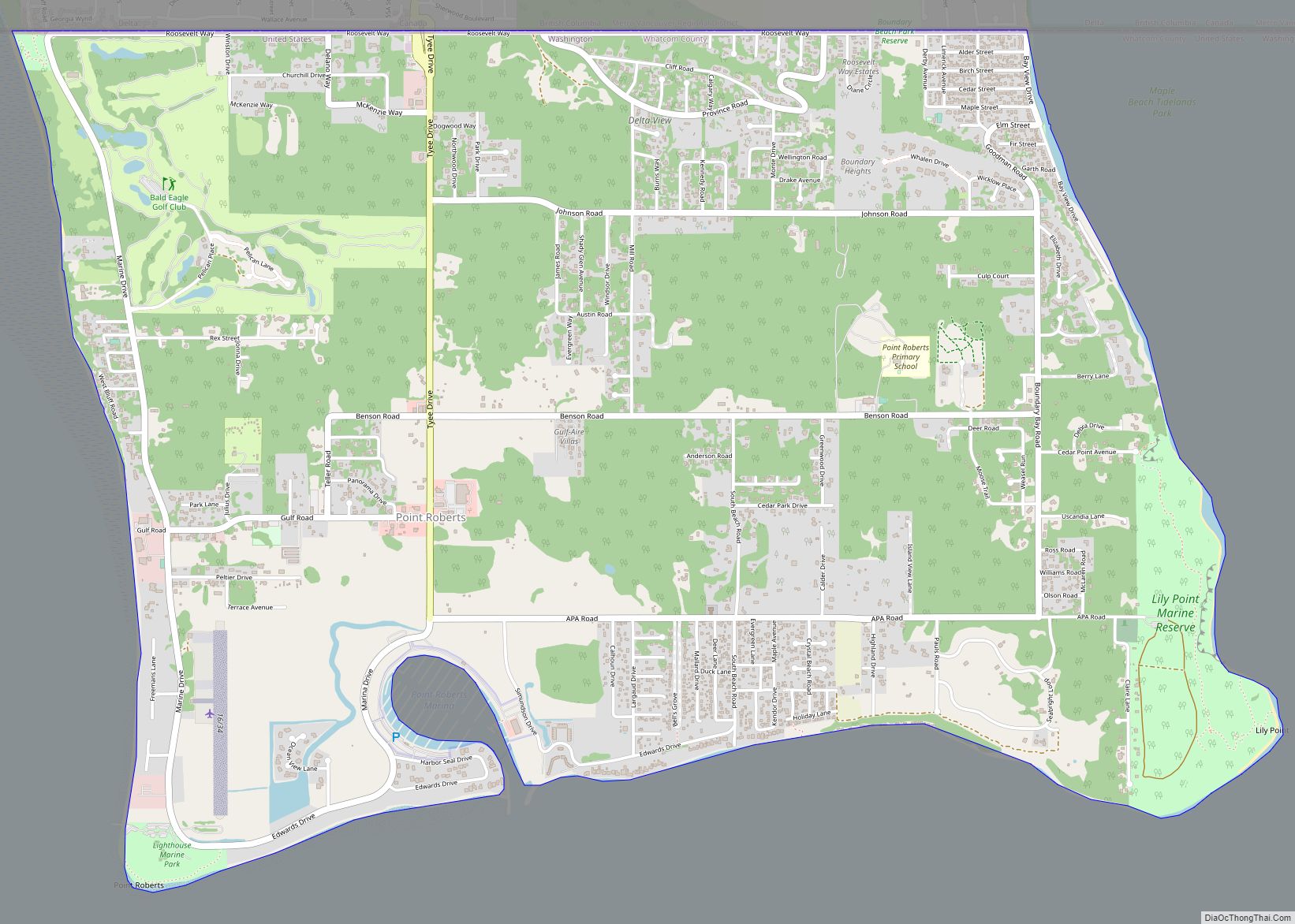 Map of Point Roberts CDP