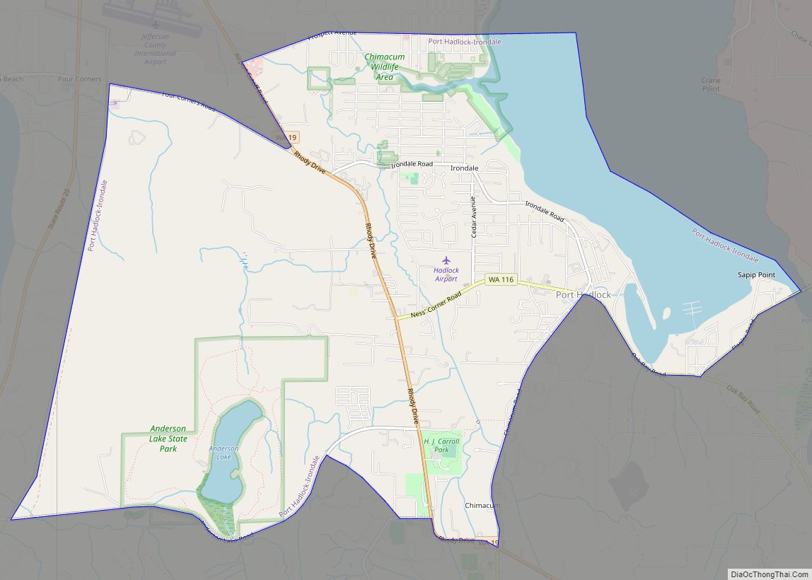 Map of Port Hadlock-Irondale CDP