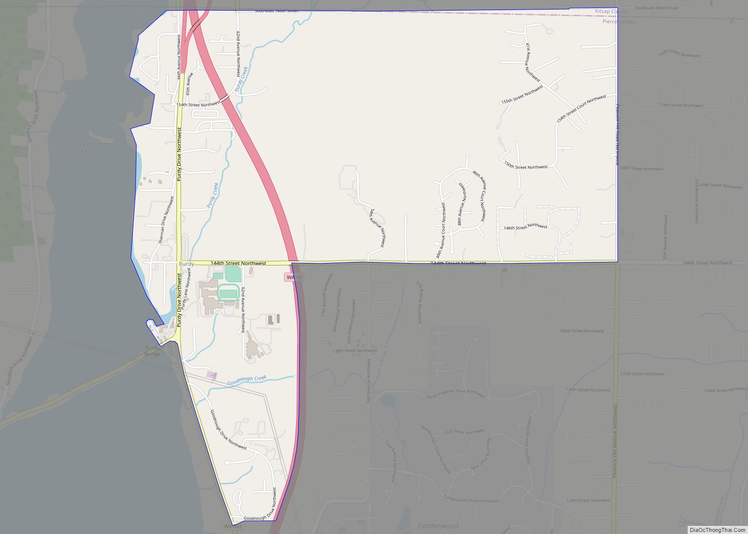 Map of Purdy CDP, Washington