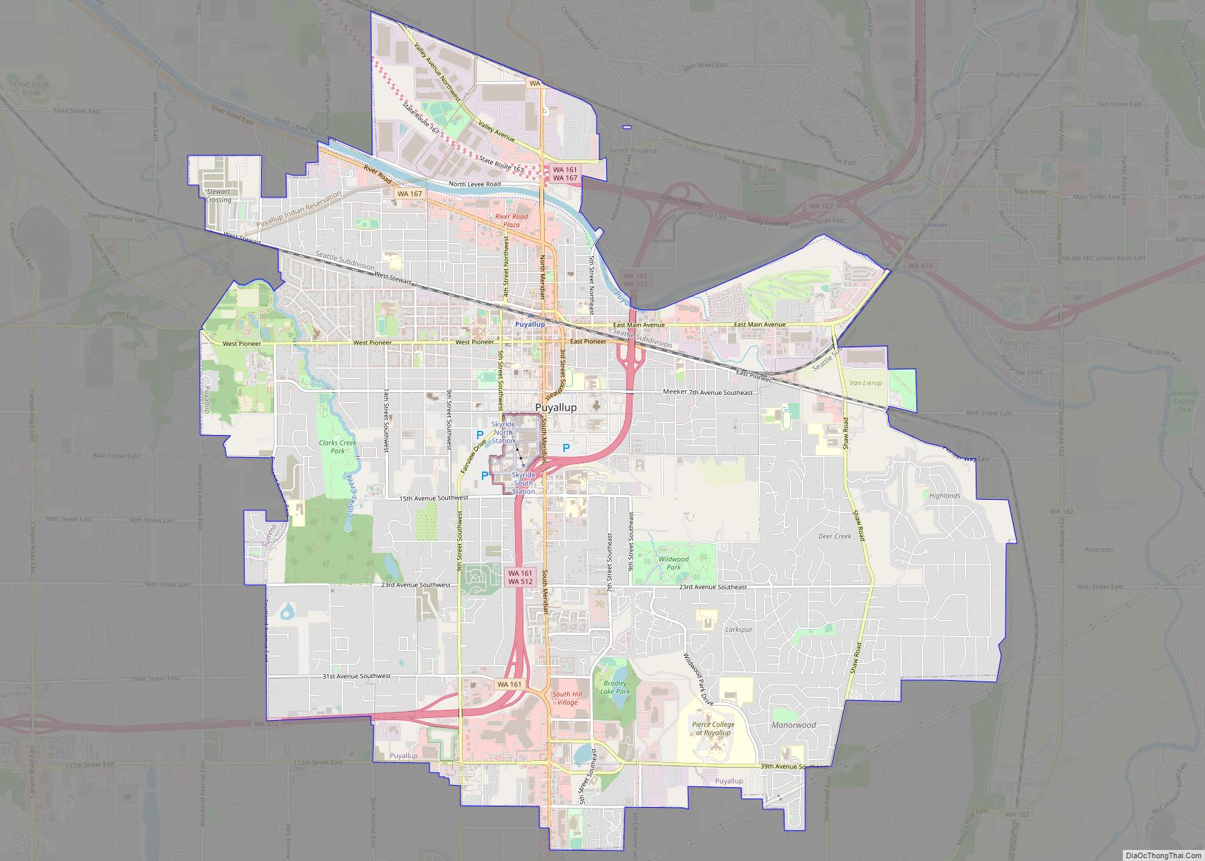 Puyallup ở đâu? Bản đồ thành phố Puyallup, Washington