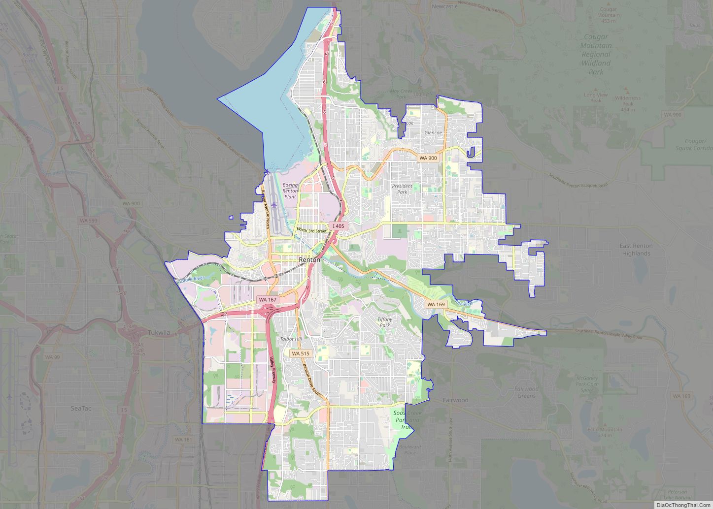 Renton ở đâu? Bản đồ thành phố Renton, Washington