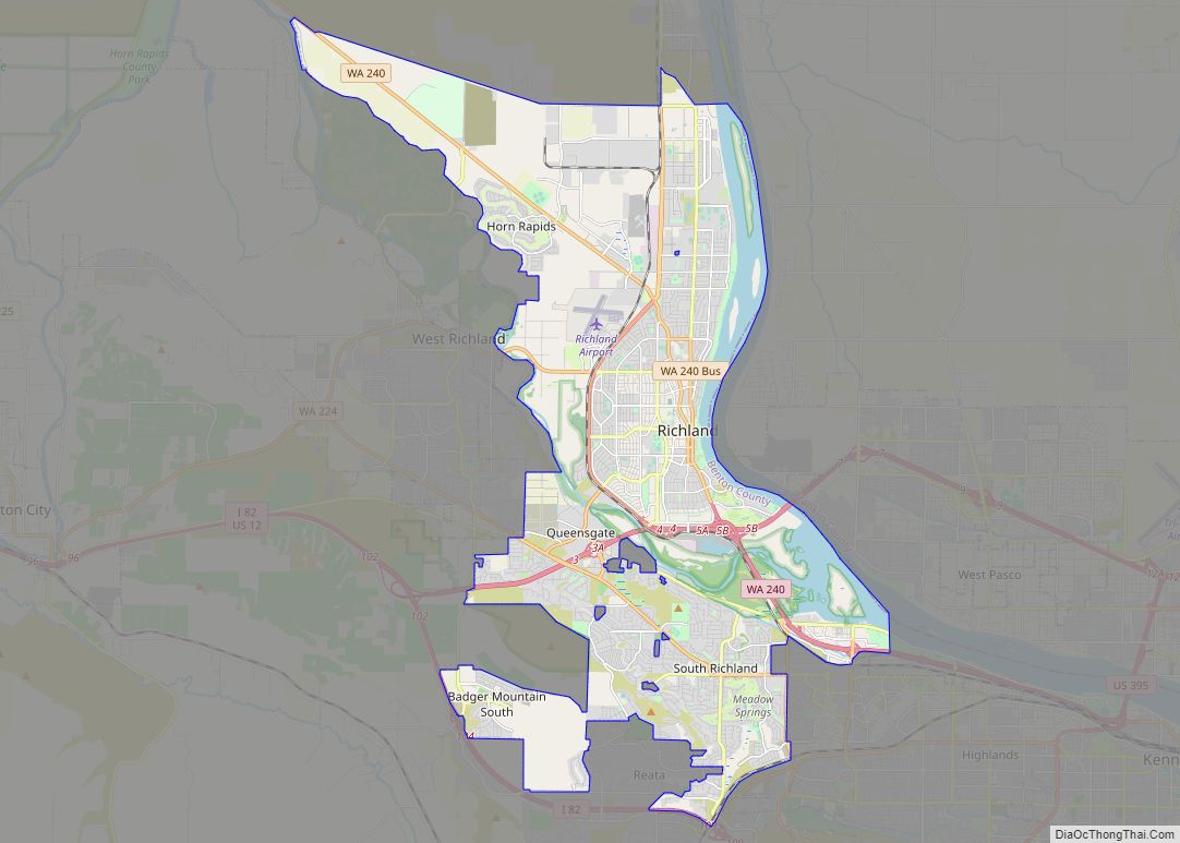 Map of Richland city, Washington