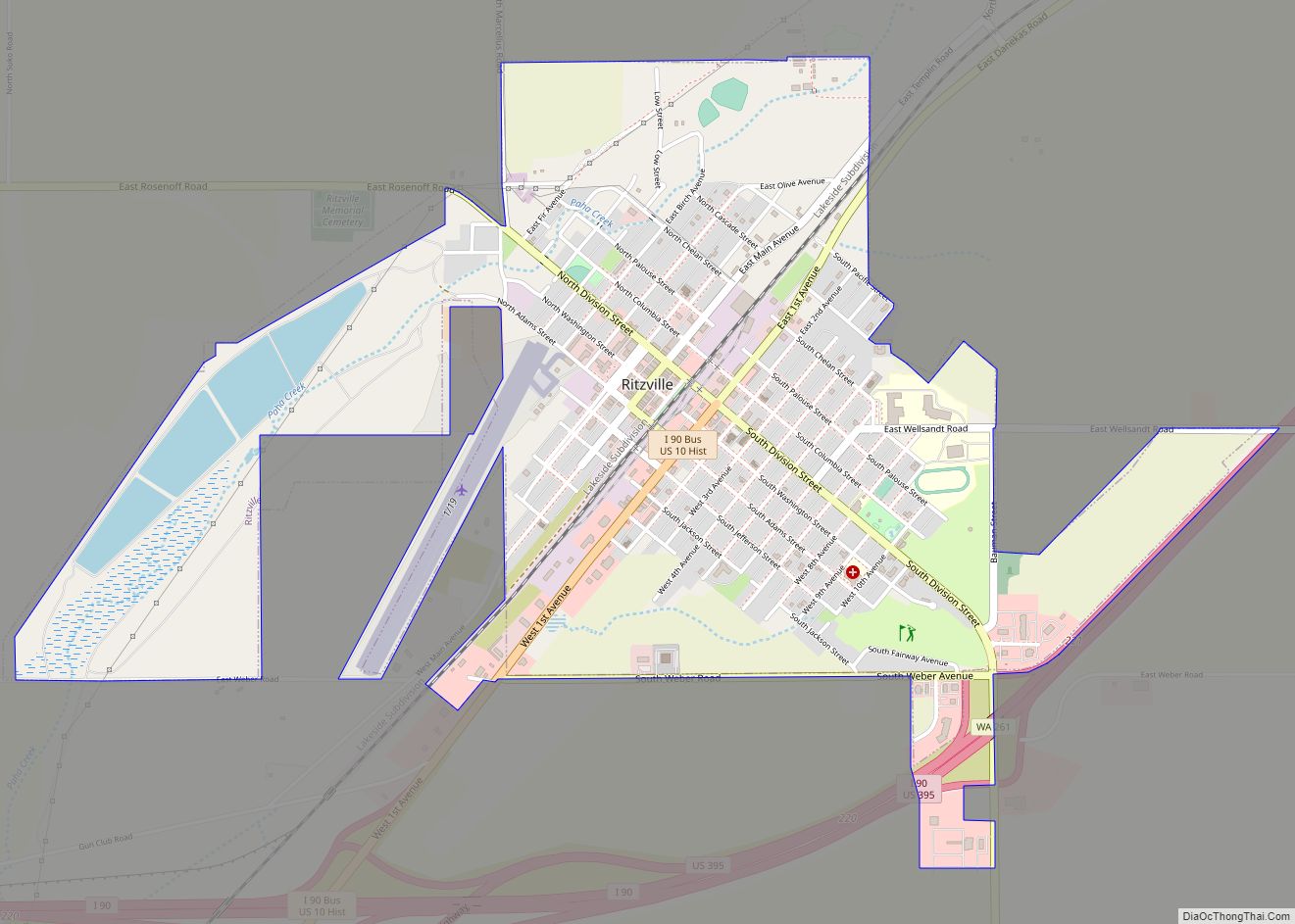 Map of Ritzville city