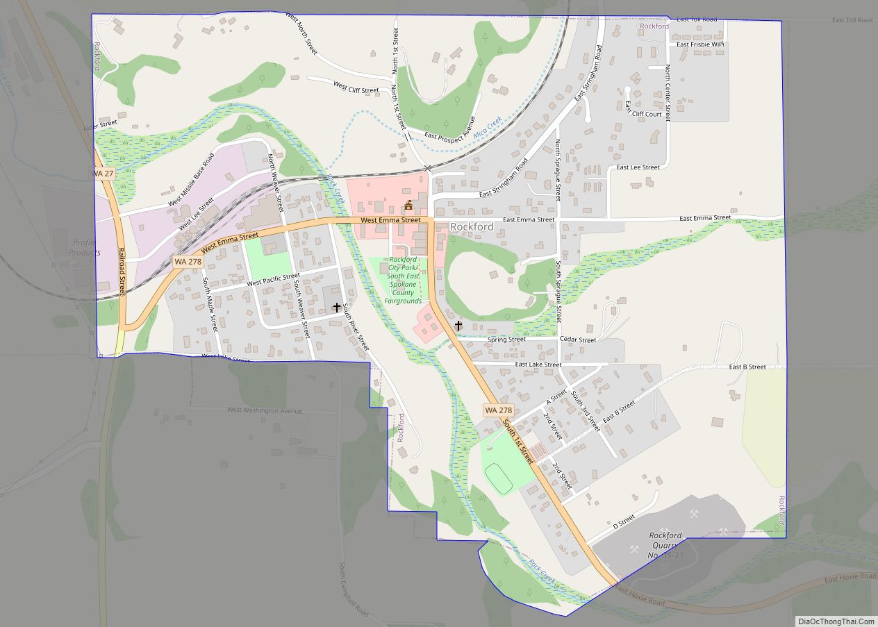 Map of Rockford town, Washington