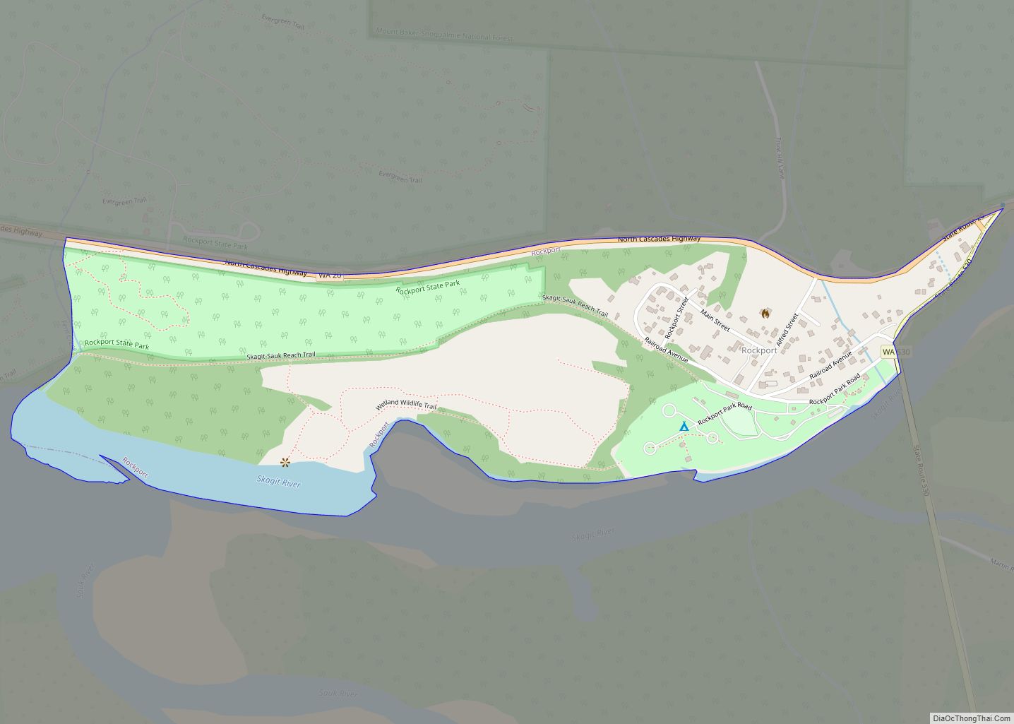 Map of Rockport CDP, Washington