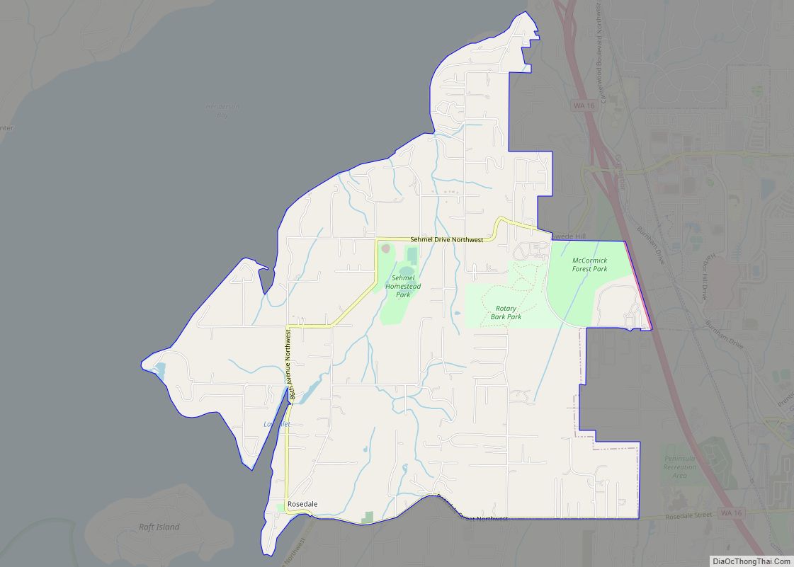 Map of Rosedale CDP, Washington