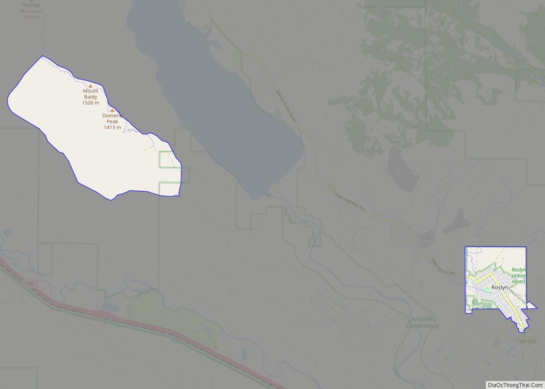 Map of Roslyn city, Washington