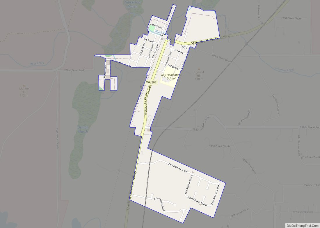 Map of Roy city, Washington