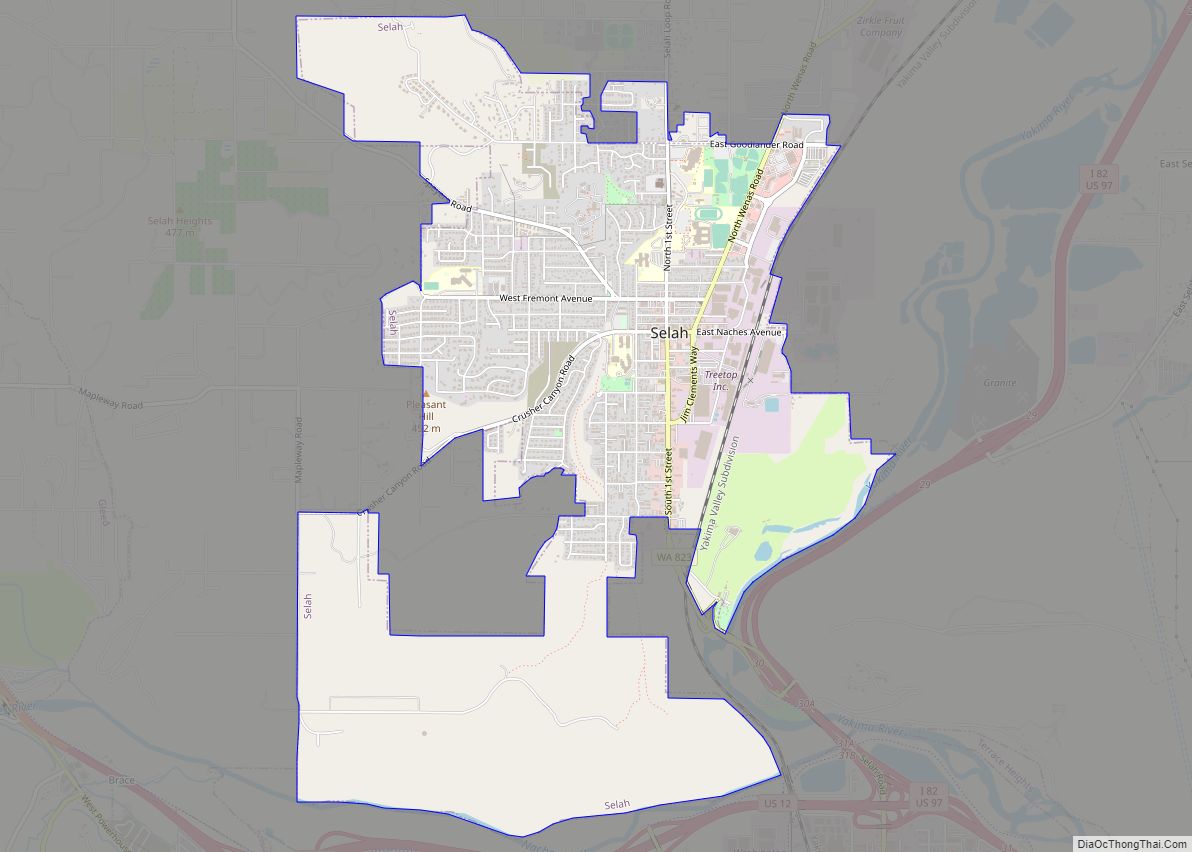 Map of Selah city
