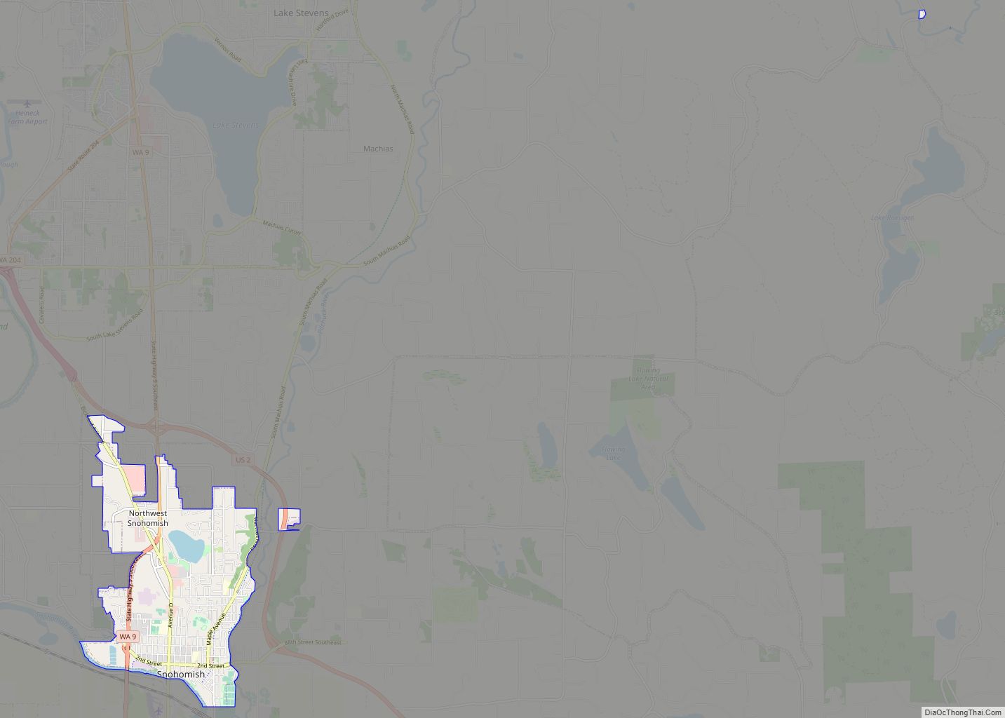 Map of Snohomish city
