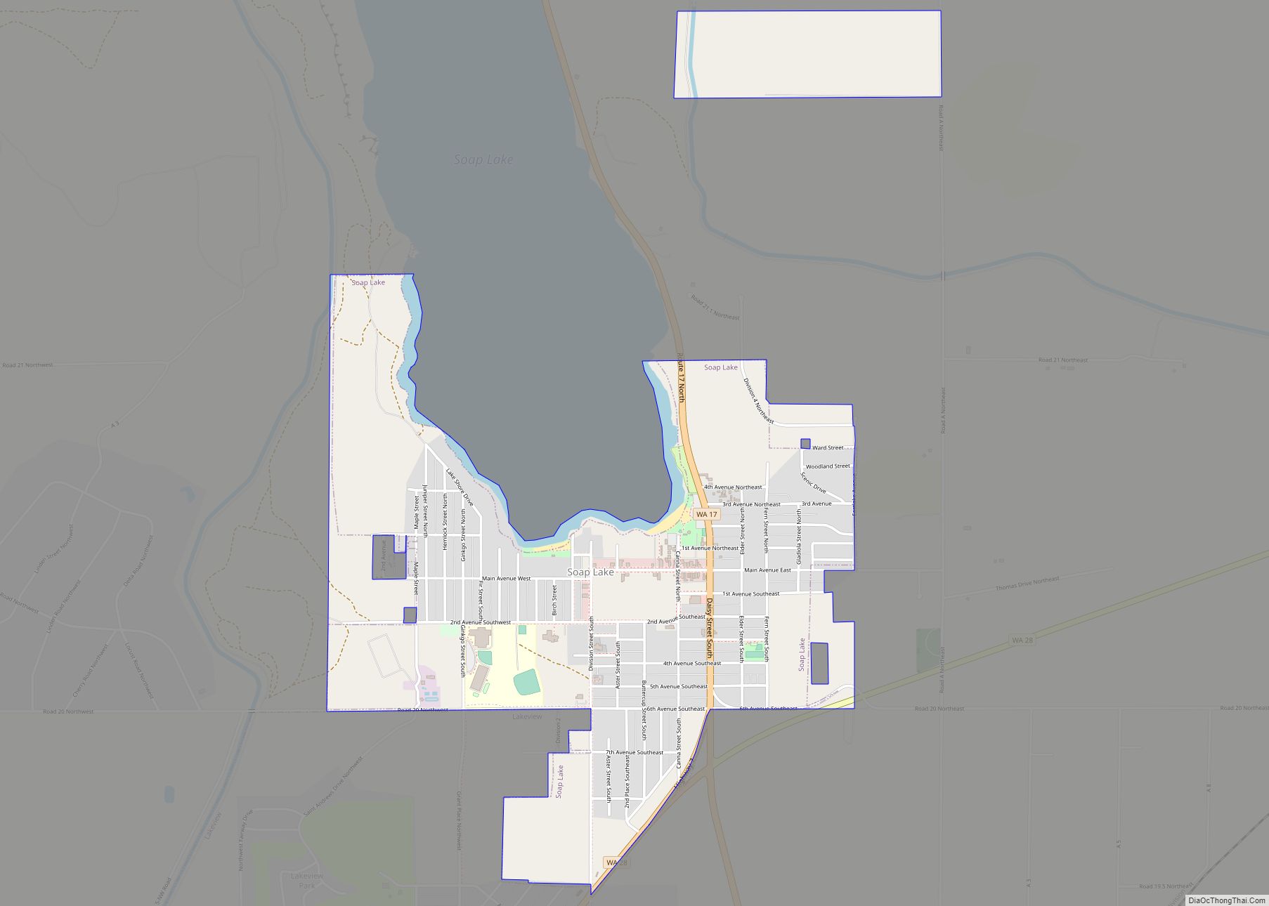 Map of Soap Lake city