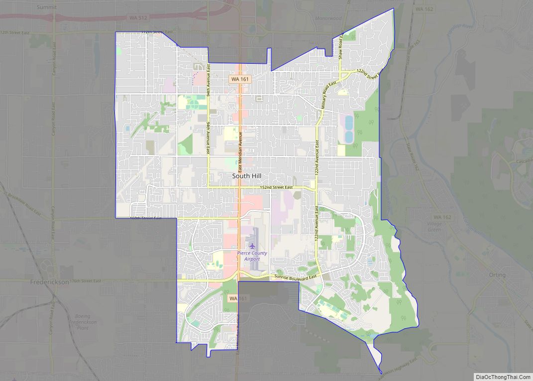 Map of South Hill CDP, Washington