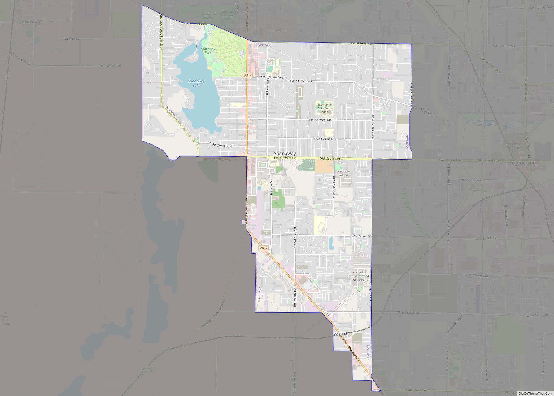 Map of Spanaway CDP