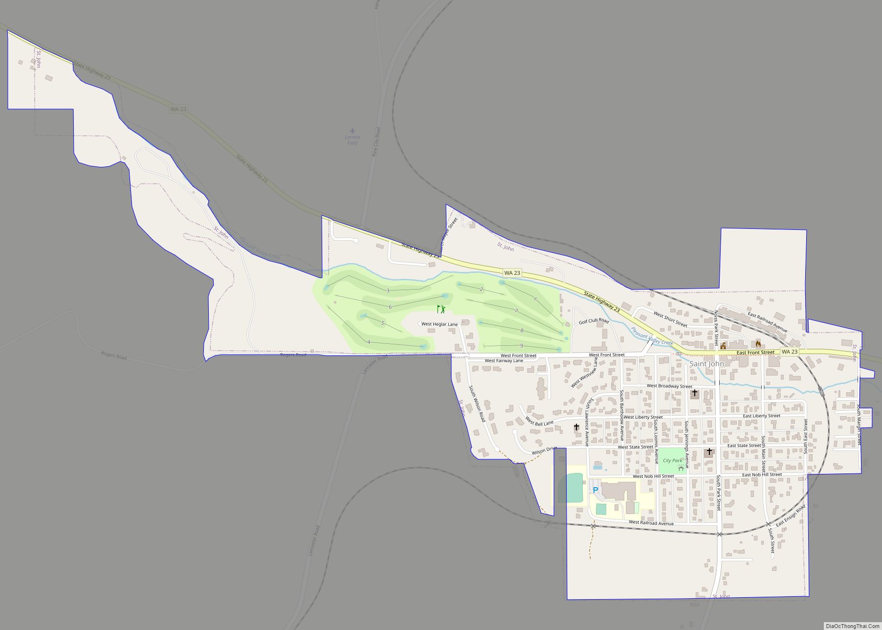 Map of St. John town, Washington