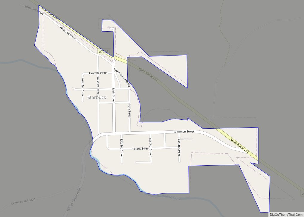 Map of Starbuck town, Washington