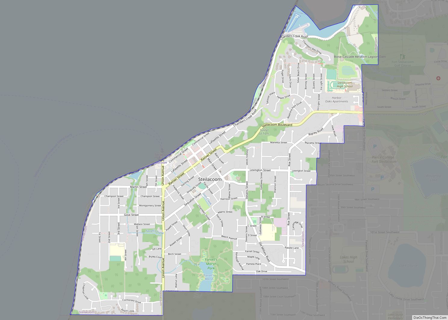 Map of Steilacoom town