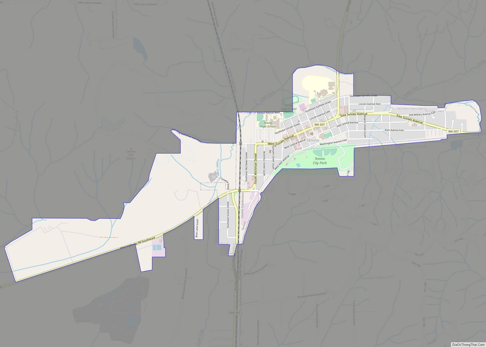 Map of Tenino city