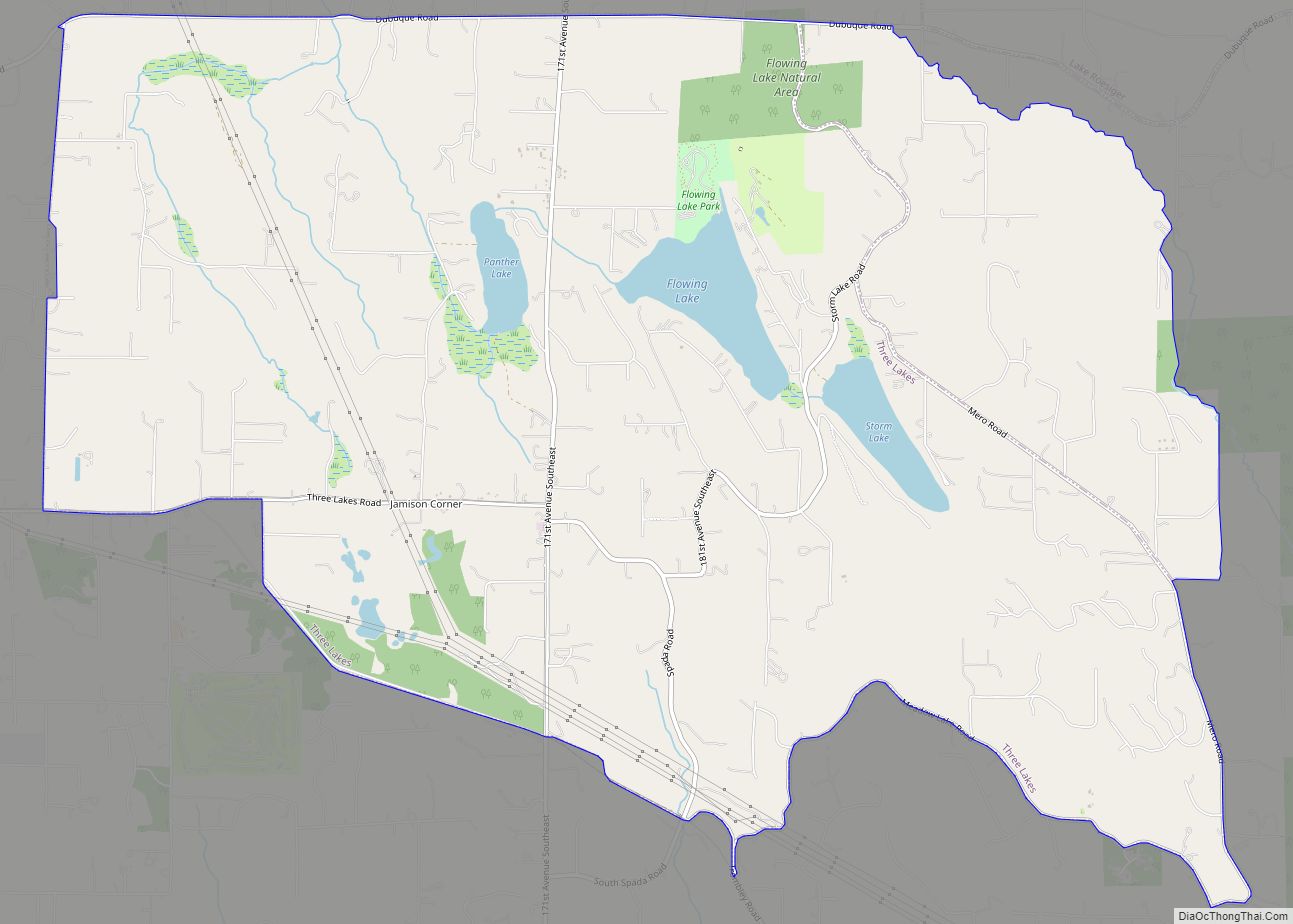 Map of Three Lakes CDP, Washington