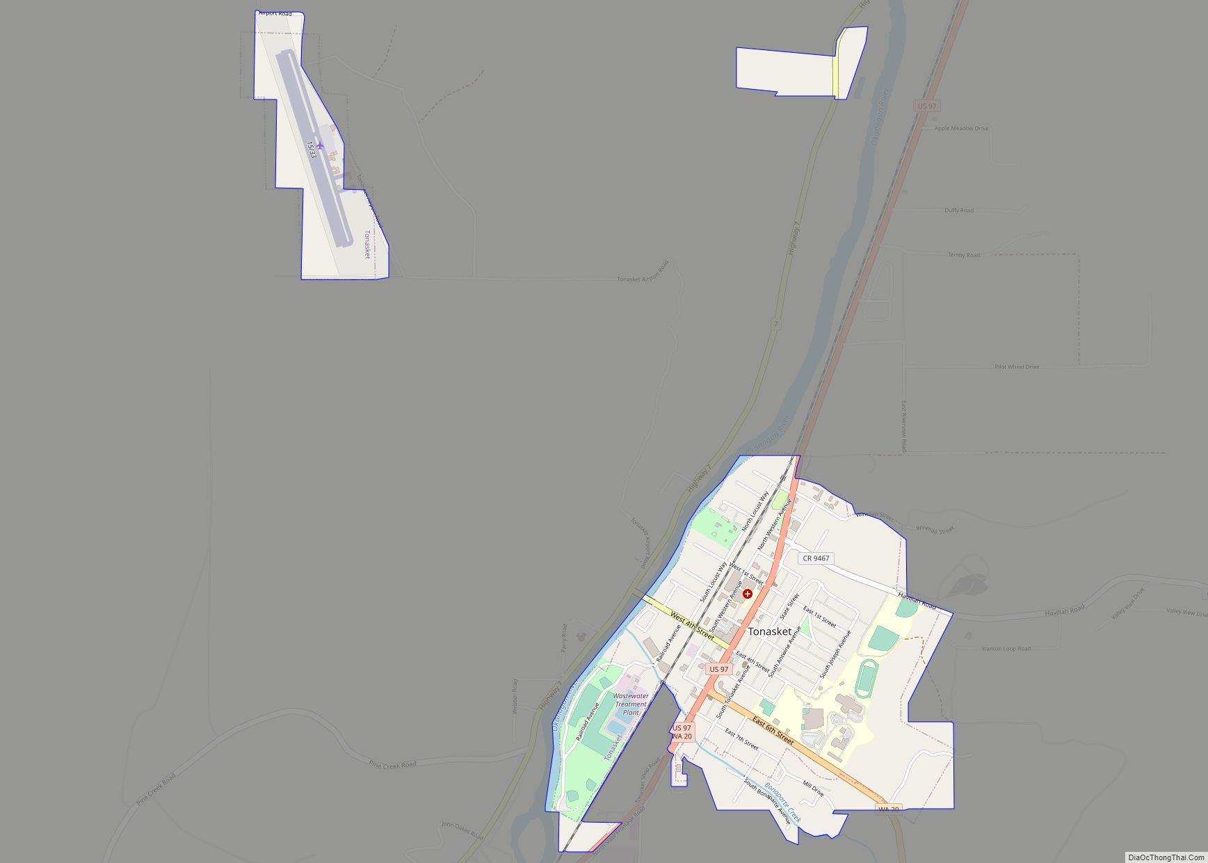 Map of Tonasket city