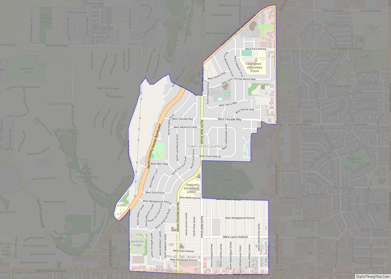 Map of Town and Country CDP, Washington