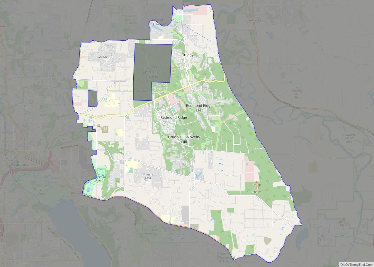 Map of Union Hill-Novelty Hill CDP