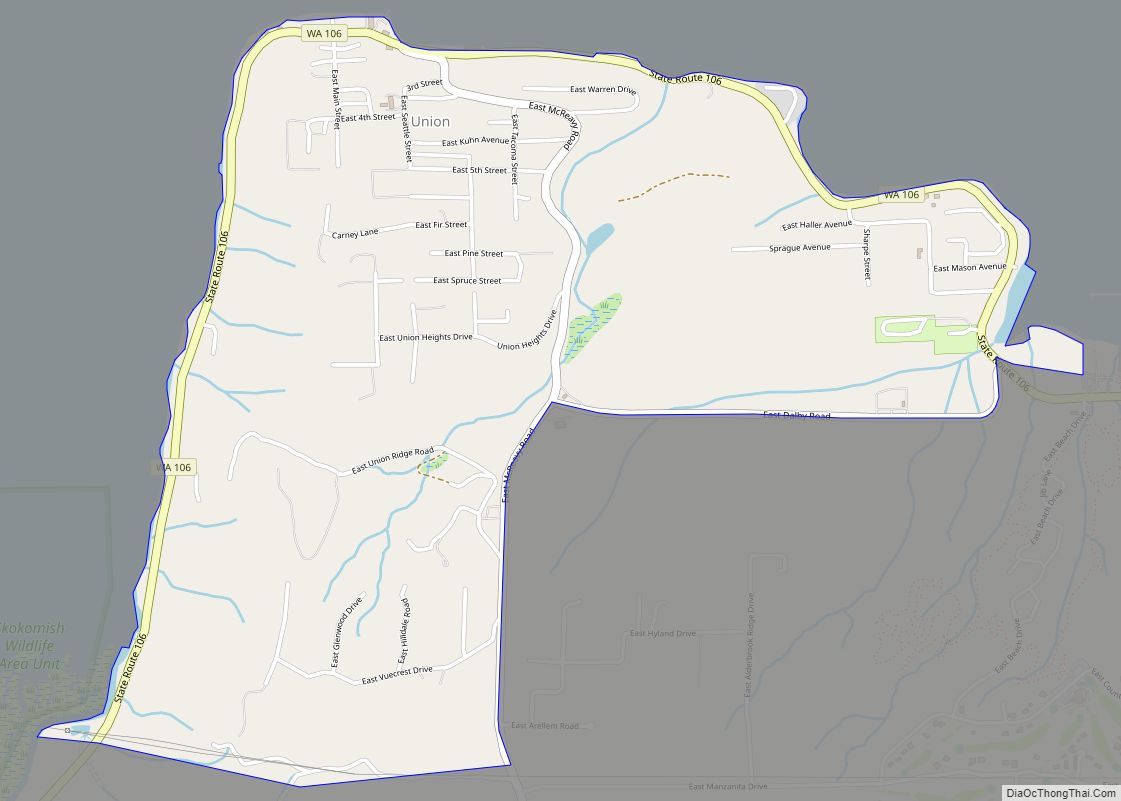 Map of Union CDP, Washington