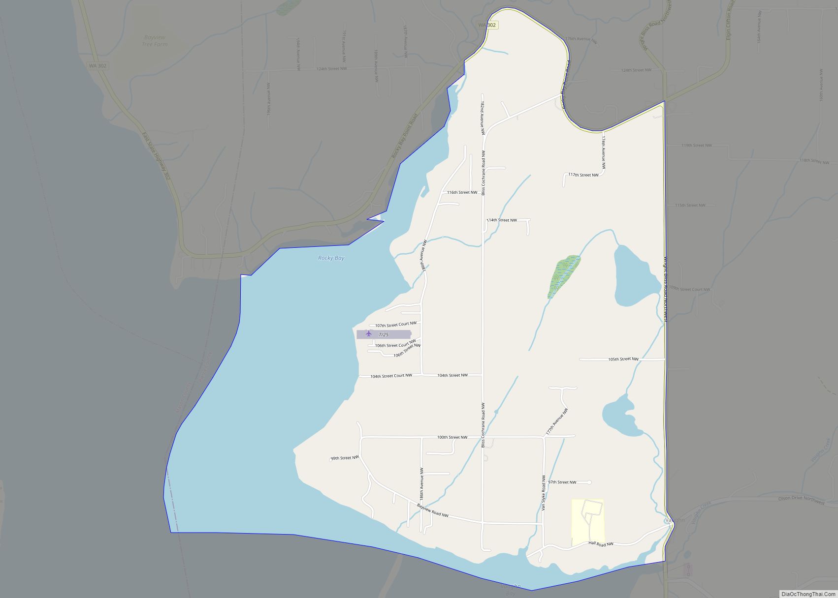Map of Vaughn CDP, Washington