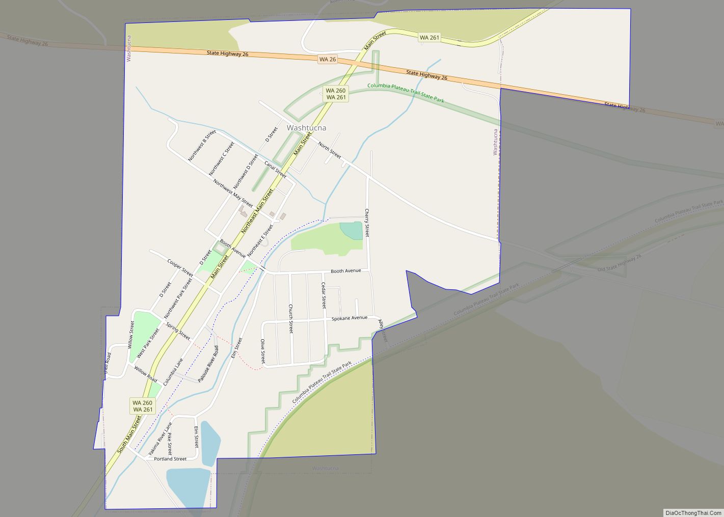 Map of Washtucna town