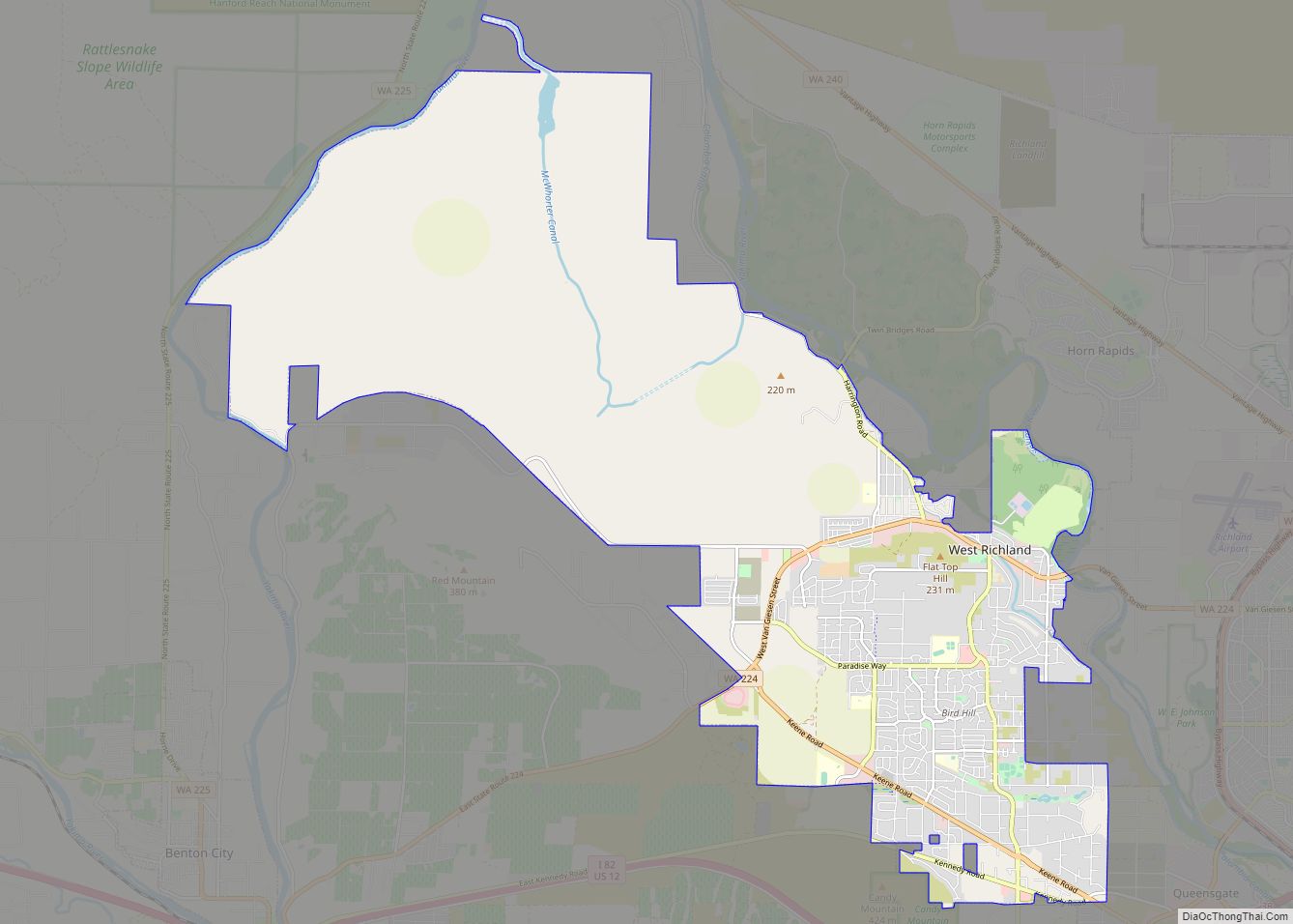 Map of West Richland city