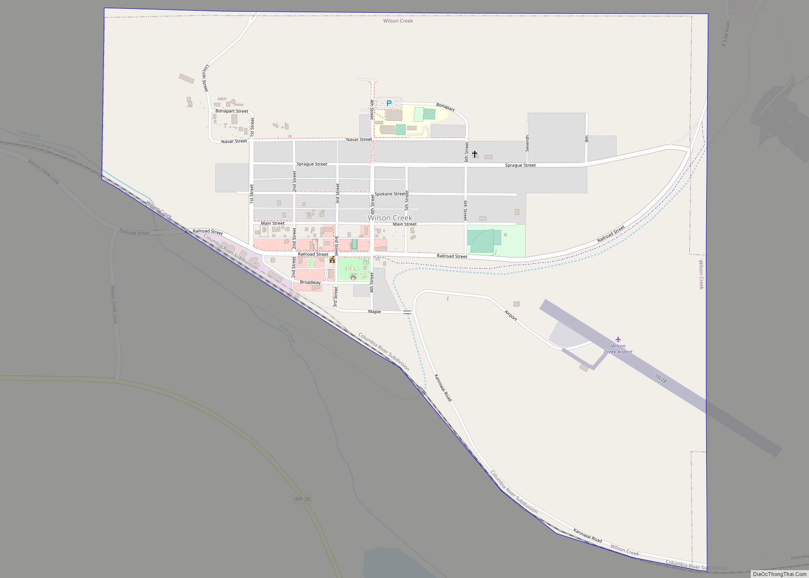 Map of Wilson Creek town