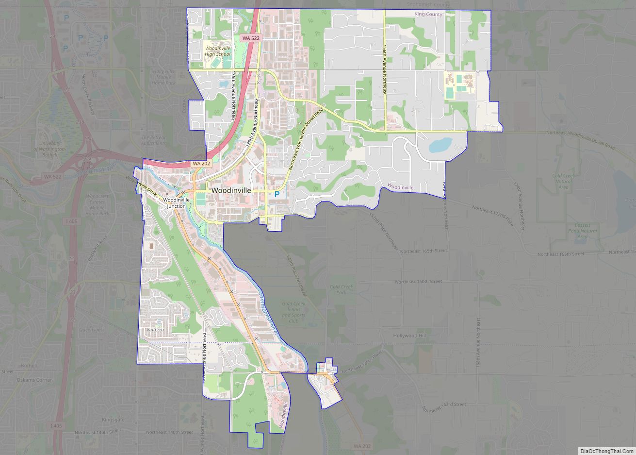 Map of Woodinville city