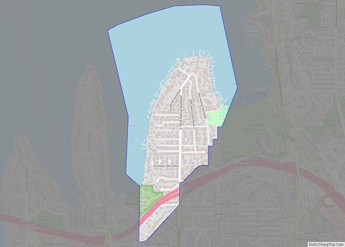 Map of Yarrow Point town